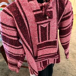 Pink and Burgundy Women's Baja Hoodie